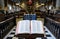 Bible on Lectern in Birmingham Cathedral view from Altar