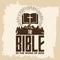 Bible lettering. Christian art. The bible is the word of God