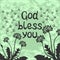 Bible lettering God bless you with dandelions