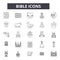 Bible line icons for web and mobile design. Editable stroke signs. Bible  outline concept illustrations