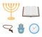 Bible, menorah, hamsa, orthodox cross.Religion set collection icons in cartoon style vector symbol stock illustration