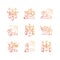 Bible narratives gradient linear vector icons set