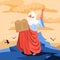 Bible narratives about Moses miracle. Christian bible character.
