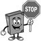 Bible School Mascot with Stop Sign Illustration