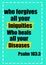 Bible words " Who forgives all your iniquities who heals all your Diseases Psalm 103:3