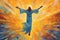 Biblical illustration of the Ascension of Jesus Christ - AI Generated