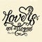 Biblical illustration. Christian typographic. Love is not arrogant, 1 Corinthians 13:4.