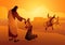 Biblical Silhouette Jesus Heals 10 Lepers