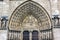 Biblical Statues Judgment Door Notre Dame Cathedral Paris France
