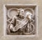 Biblical story, tile relief, external wall of Orsanmichele Church in Florence