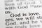 Biblical text. God is love. Christian concept