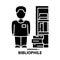 bibliophile icon, black vector sign with editable strokes, concept illustration
