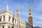Biblioteca Nazionale Marciana, Column of San Teodoro, the Clock Tower  and St Marks Campanile, Piazza San marco, Venice, Veneto,