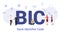 Bic bank identifier code concept with big word or text and team people with modern flat style - vector
