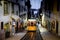 The Bica Funicular, Ascensor da Bica, Traditional yellow tram in Lisbon