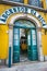 Bica Funicular entrance with Ascensor da Bica sign, Lisbon, Port