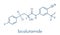 Bicalutamide prostate cancer drug anti-androgen molecule. Skeletal formula.