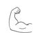 Bicep muscle illustration handdrawn doodle style vector
