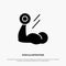 Biceps, Bodybuilding, Growth, Muscle, Workout solid Glyph Icon vector