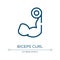 Biceps curl icon. Linear vector illustration from gym collection. Outline biceps curl icon vector. Thin line symbol for use on web