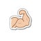 Biceps doodle sticker icon