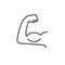Biceps icon element of fitness icon for mobile concept and web apps. Thin line biceps icon can be used for web and