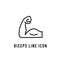 Biceps icon in line style. Vector