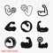 Biceps icon, muscle strength or power vector icon