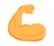 Biceps vector isolated emoji gesture flat illustration. Muscle emoticon