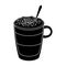 Bicerin coffee.Different types of coffee single icon in black style vector symbol stock illustration web.