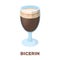 Bicerin coffee.Different types of coffee single icon in cartoon style rater,bitmap symbol stock illustration web.