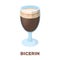 Bicerin coffee.Different types of coffee single icon in cartoon style vector symbol stock illustration web.