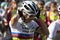 Bicester, UK - October 2021: Competitors line up at the start of the Womens Tour a cycle race in the UK