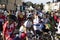 Bicester, UK - October 2021: Competitors line up at the start of the Womens Tour a cycle race in the UK