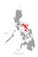 Bicol Region red highlighted in map of Philippines