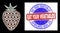 Bicolor Rubber Eat Your Vegetables Badge and Light Web Mesh Strawberry Icon