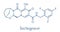 Bictegravir antiviral drug molecule. Skeletal formula.