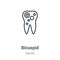 Bicuspid outline vector icon. Thin line black bicuspid icon, flat vector simple element illustration from editable dentist concept