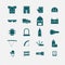 Bicycle accessories icons