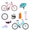 Bicycle accessories set and bicycle