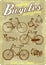 Bicycle and accessories vintage vector illustration collection in retro old poster style