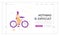 Bicycle Active Sport Life and Healthy Lifestyle Landing Page. Cyclist Woman in Sports Wear and Helmet Riding Bike