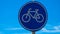 Bicycle allowed sign, close up