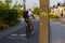 Bicycle asphalt road in the park