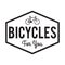 Bicycle Badge/Label. Bicycles for you. For Bike shop signage