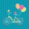 Bicycle, balloons and birds