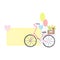 Bicycle With Balloons And Plants On Backseat, Template St. Valentines Day Message Element Missing Text