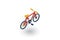 Bicycle, bike isometric flat icon. 3d vector