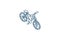 Bicycle, bike isometric icon. 3d line art technical drawing. Editable stroke vector