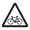 Bicycle and bike lane sign line icon